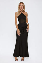 Florenza Halter Maxi Dress Black