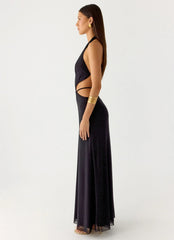 Astraeus Beaded Sequin Maxi Dress - Black