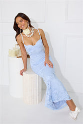 Soft Sweet Lace Maxi Dress Blue