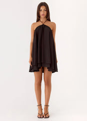 Alicelle Halter Mini Dress - Chocolate
