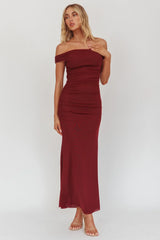 Bloom Mesh Midi Dress Wine