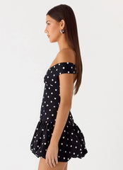 Endless Romance Mini Dress Black Polkadot