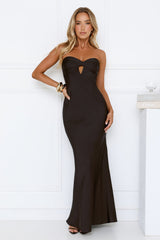 Silken Aurora Strapless Maxi Dress Black