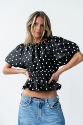 Terri Polka Dot Peplum Top FINAL SALE