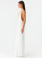 Cheyenne Halter Neck Maxi Dress - Ivory