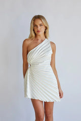 Carrie One Shoulder Plisse Mini Dress