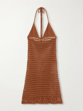 Cece crocheted organic-cotton halterneck midi dress