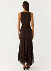Koka Lace Maxi Dress - Cool Chocolate