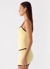 Felicia Asymmetrical Mini Dress Yellow