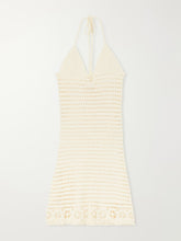 Cece halterneck crocheted organic-cotton midi dress