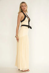 Aven Halter Bow Maxi Dress Butter
