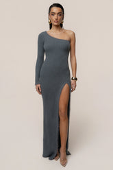 Alpine Elegance Slit Maxi Dress