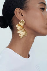 Autumn | Women'S Textured Metal Leaf Drop Earrings
