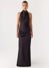 Back To Life Halter Maxi Dress - Black