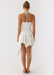 Khalida Jersey Halter Mini Dress - White