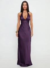 Odyssa Halter Maxi Dress Purple