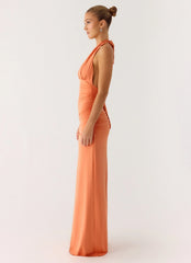 Ilaria Halter Maxi Dress - Apricot