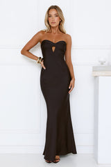 Silken Aurora Strapless Maxi Dress Black