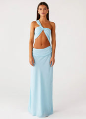 Cindelle One Shoulder Maxi Dress - Turquoise