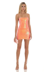 Sequin Dress In Orange