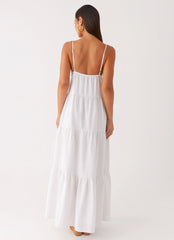 Lotty Linen Maxi Dress - White