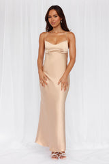 The Samara Satin Maxi Dress Champagne