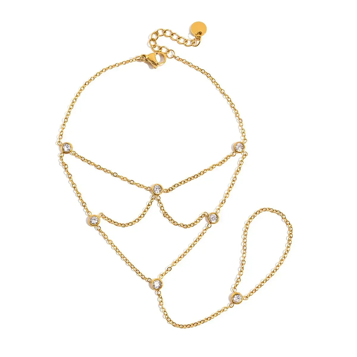 Elara Kristallen Ring Armband | 18K Goud