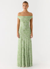 Wasting Time Maxi Dress - Blurred Lime
