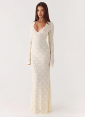 Astoria Long Sleeve Maxi Dress - Ivory