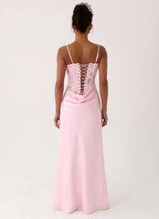 Euphoric Beaded Maxi Dress Pink