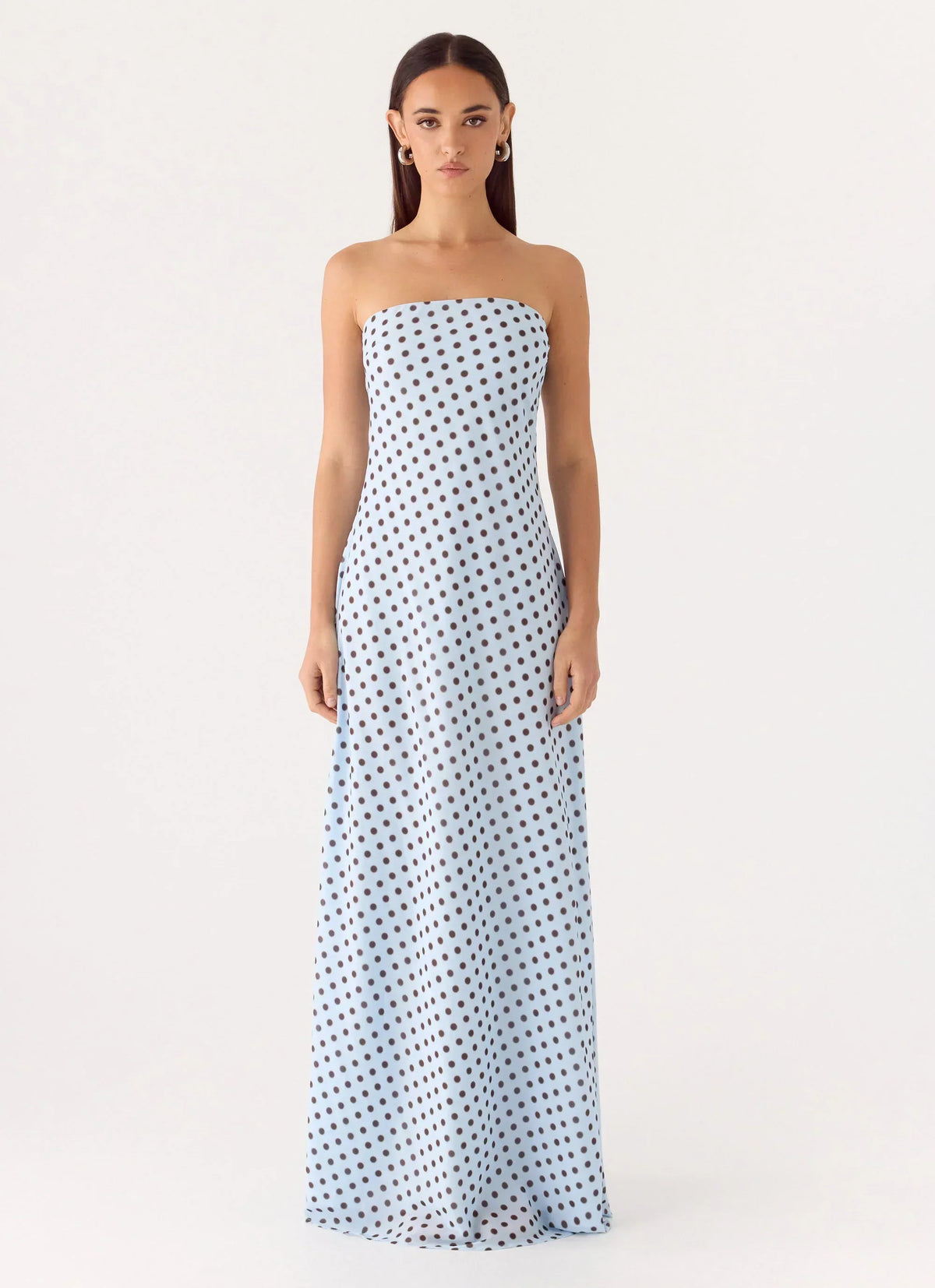 Chaniva Maxi Dress Blue Mocha Dot